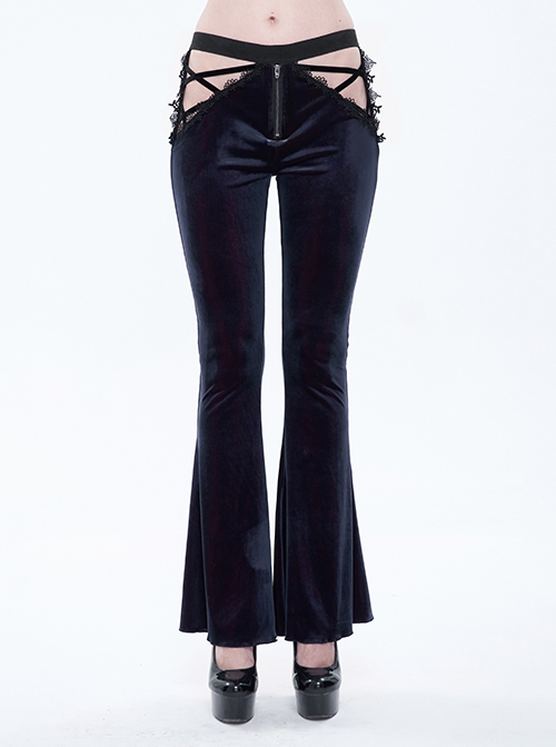 Low Waist Flare Pant with Lace